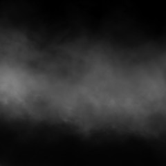 White fog and mist effect on black stage studio showcase room background.