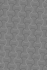 Abstract Black and White Geometric Pattern with Stripes. Contrasty Optical Psychedelic Illusion.