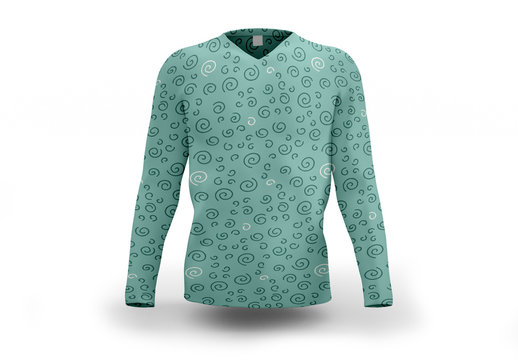 Patterned Long-Sleeved Shirt Mockup