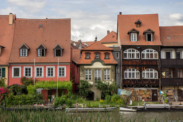 Fototapeta na wymiar Row of houses in Small Venice area, Bamberg, Germany