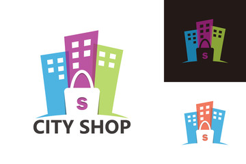 Obraz premium City Shop Logo Template Design Vector, Emblem, Design Concept, Creative Symbol, Icon