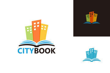 Obraz premium City Book Logo Template Design Vector, Emblem, Design Concept, Creative Symbol, Icon