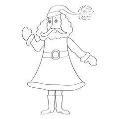 doodle funny simple santa claus