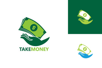 Take Money Logo Template Design Vector, Emblem, Design Concept, Creative Symbol, Icon