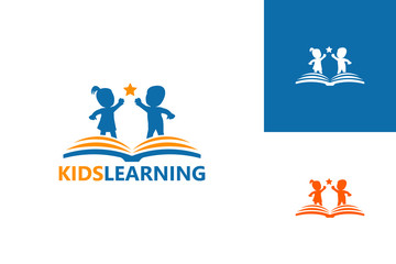Kids Learning Logo Template Design Vector, Emblem, Design Concept, Creative Symbol, Icon