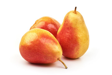 Fresh Juicy Pears, isolated on a white background. Close-up