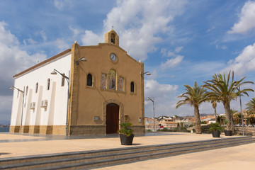 Hermitage Nuestra Senora del Carmen church in La Isla Plana Murcia Spain a coast village located between Puerto de Mazarron and Cartagena