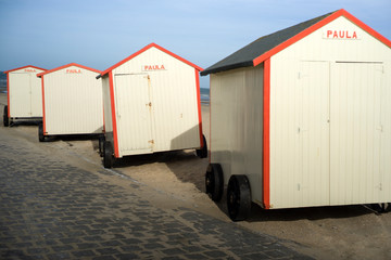 Naklejka premium belgien, ostende, strandhaus, badehaus, baden, umkleide, fahrbar,