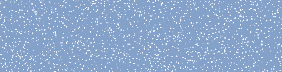 Blue abstract banner with snow for winter, Christmas and New Year decorations.