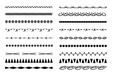 Clean minimalistic underline brush strokes isolated on white background.