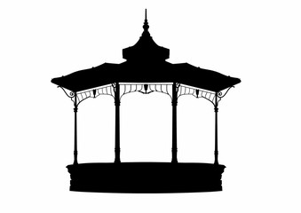 Silhouette of a charming gazebo