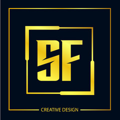 Initial letter SF Logo Template Vector Design