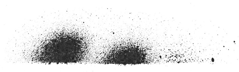 Realistic grunge graffiti spray paint effect on the white wall background. Isolated black ink texture.