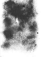 Realistic grunge graffiti spray paint effect on the white wall background. Isolated black ink texture.