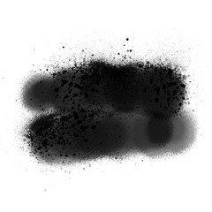 Realistic grunge graffiti spray paint effect on the white wall background. Isolated black ink texture.