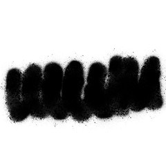 Realistic grunge graffiti spray paint effect on the white wall background. Isolated black ink texture.