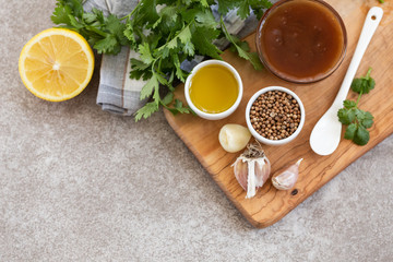 Ingredients for homemade sweet and sour sauce