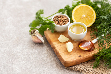 Ingredients for homemade sweet and sour sauce