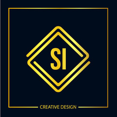 Initial letter SI Logo Template Vector Design