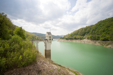 italien, ligurien, Lago di Trebecco, staumauer, stausee