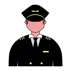 captain pilot employee labor on white background