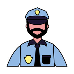 policeman employee labor on white background