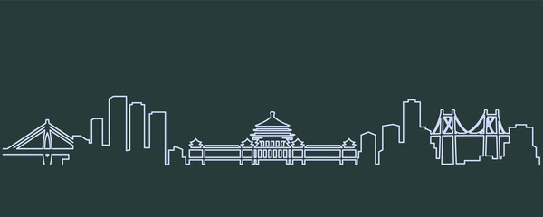 Naklejka premium Chongqing Single Line Skyline