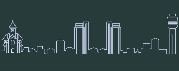 Dar Es Salaam Single Line Skyline