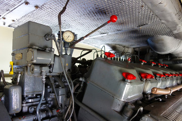 The engine compartment of the train