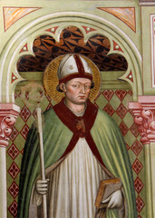 Sant'Agostino, dottore della Chiesa; affresco nella pieve di Santa Maria in Castello, detta la Sagra; Carpi