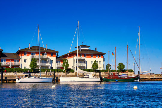 Holiday apartments with sailing boats in the harbor Wei&szlig;e Wiek.