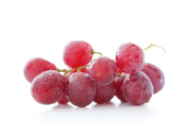 red grapes isolated on white background