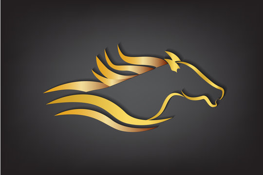 Logo racing horse vector image