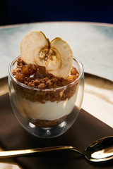 New york cheese cake with mousse with apple cream