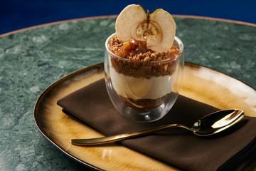New york cheese cake with mousse with apple cream