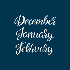 Winter months calligraphy
