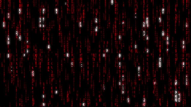 Red Matrix Code Loop In 1080p