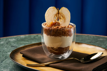 New york cheese cake with mousse with apple cream