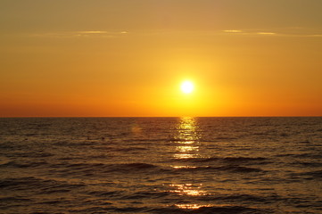 sunset over sea