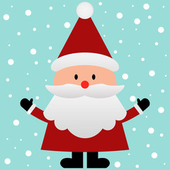 Santa Claus on a snow background