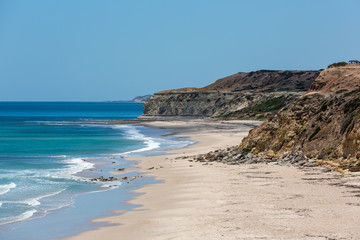 The beautiful Port Willunga beach with turquoise waters on a calm sunny day on 15th November 2018