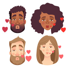 emotions of human face set