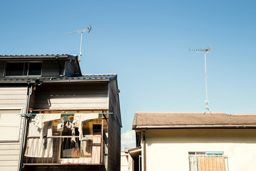 Retro style filter Japanese house at Tetsugaku no Michi (Philosopher's Walk) in Kyoto, Japan
