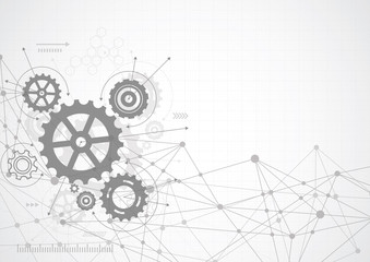 Abstract gear wheel mechanism background. Machine technology. Vector illustration