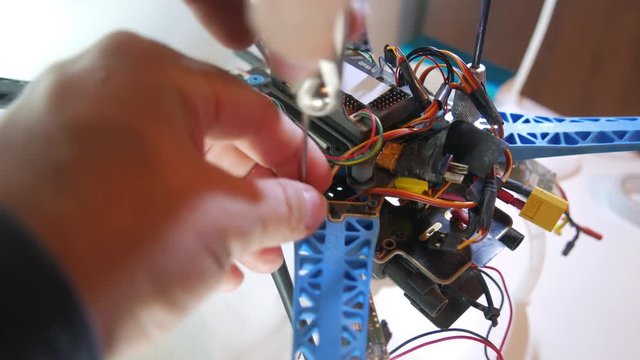 Repairing drone in a lab
