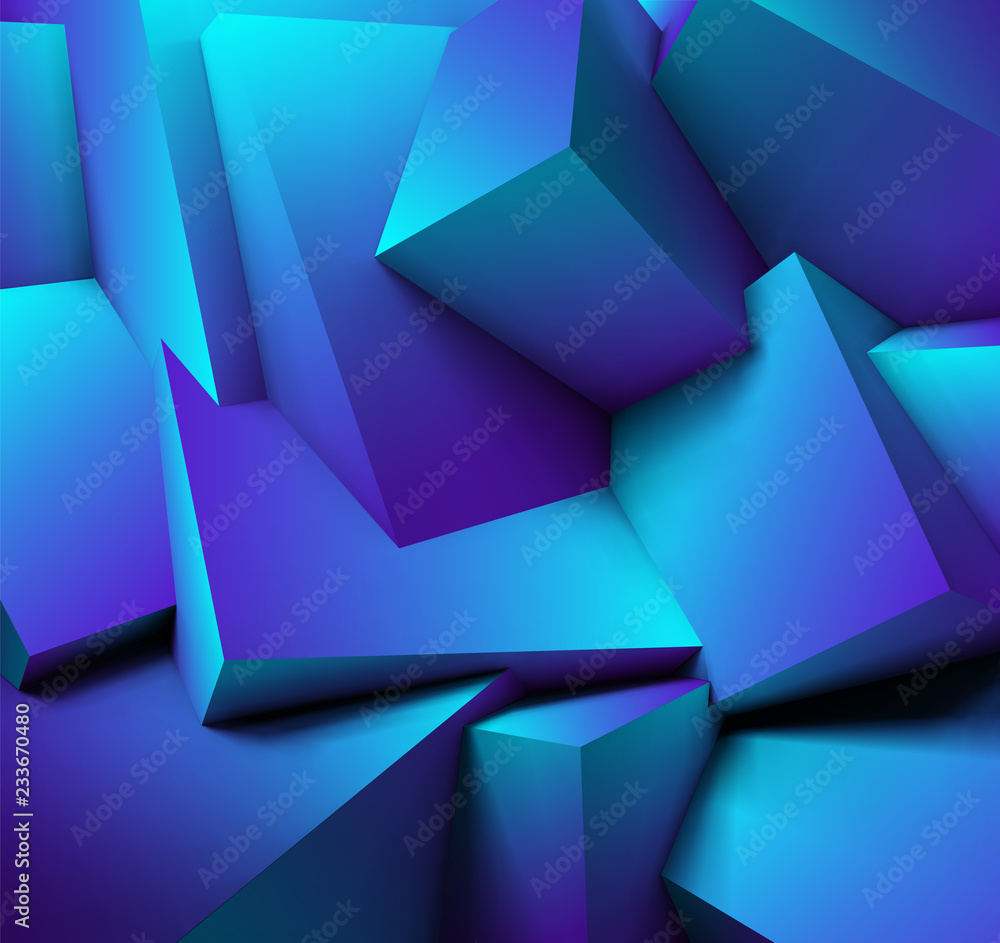 Poster Abstract geometric background with overlapping cubes