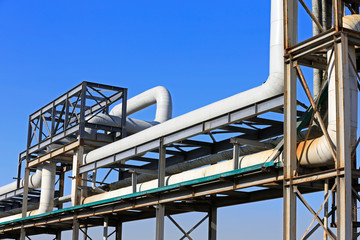 The pipeline on the industrial equipment