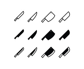Knife Icon Logo Vector Symbol. Cleaver Icon