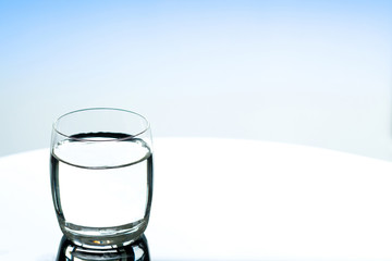 Healthy clean drinking water in luxurious crystal glass .Clean. Put on the table in the reception room Health care concept