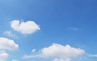 Cumulus cloud on beautiful blue sky , Fluffy clouds formations at tropical zone , Thailand